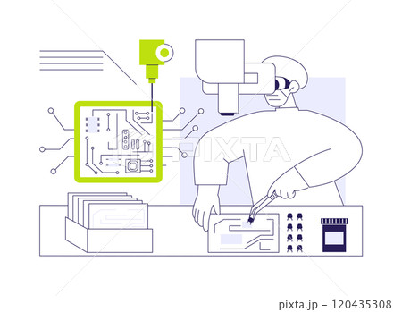 PCB assembling abstract concept vector illustration. 120435308