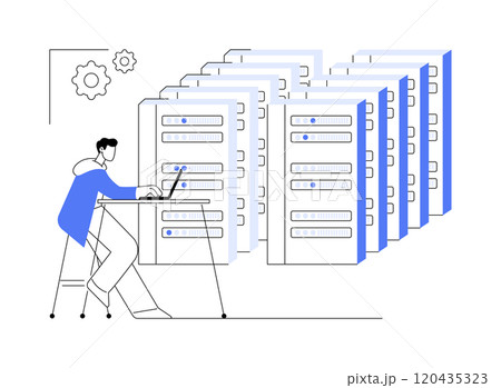 Big data warehouse storage isolated cartoon vector illustrations. 120435323
