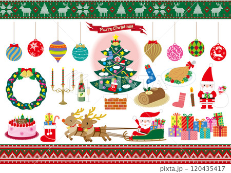 クリスマスイラストセット202401 120435417