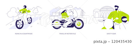 Motorcycle driver abstract concept vector illustrations. 120435430