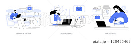 Digital nomad isolated cartoon vector illustrations se 120435465