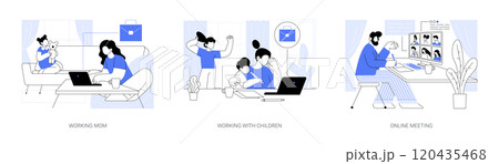 Home office isolated cartoon vector illustrations se 120435468