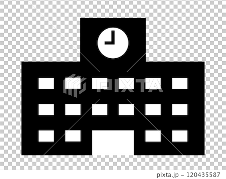 学校のアイコン(校舎のシルエット) 学校のアイコン(校舎のシルエット) 120435587