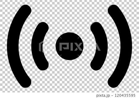 Radio waves, sound waves, live broadcast simple icons Radio waves, sound waves, live broadcast simple icons 120435595