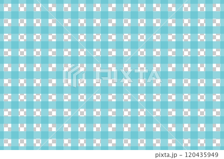 ギンガムチェック  - ターコイズブルー 120435949