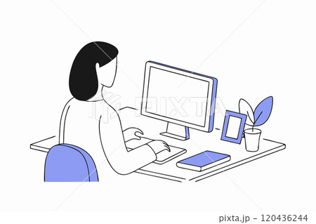 オフィスでパソコン操作をする女性 120436244