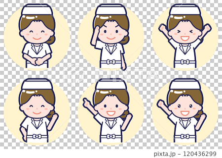 Chef woman pose set_01 120436299
