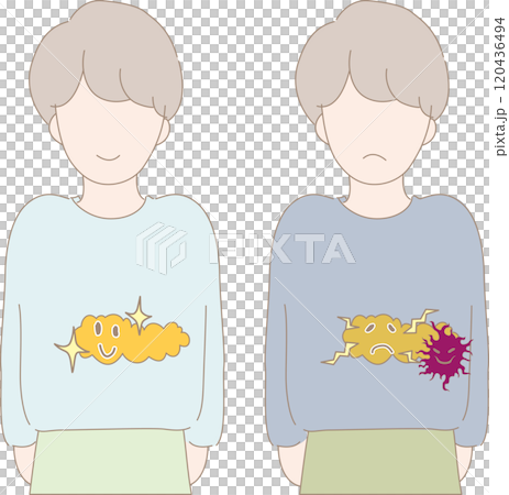 Healthy and sick people and organs. Healthy organs and diseased organs. 120436494