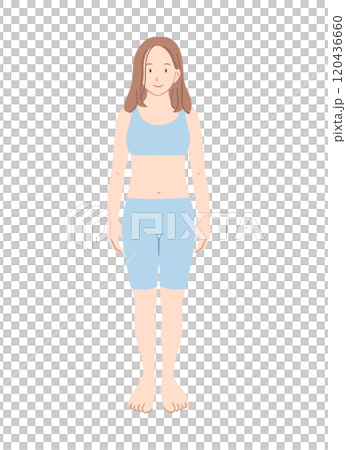標準体型の女性の全身イラスト素材 120436660