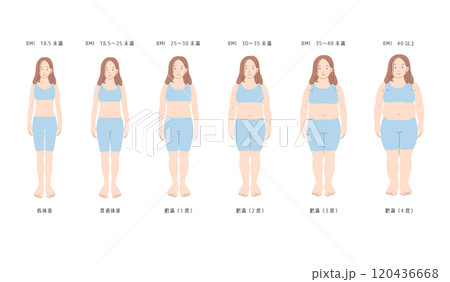 BMIによる女性の体型一覧 120436668