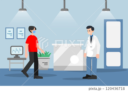 Social Distancing Illustration concept. Flat illustration isolated on white background 120436718