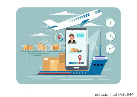 Modern parcel delivery illustration 120436844