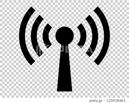 電波アイコン（通信・アンテナのマーク） 120436861