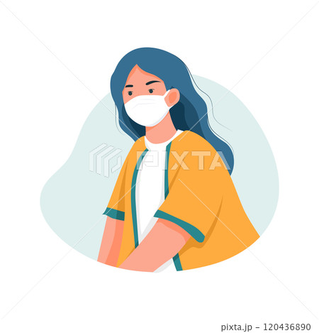 People wearing mask Illustration concept. Flat illustration isolated on white background 120436890