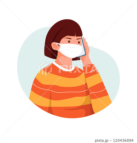 People wearing mask Illustration concept. Flat illustration isolated on white background 120436894