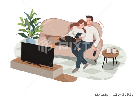 Work from homeWork from home Illustration concept. Flat illustration isolated on white background 120436916