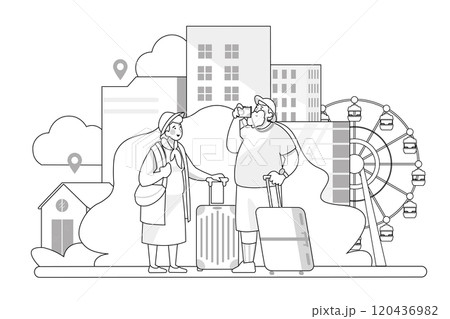Time to travel Illustration concept. Flat illustration isolated on white background Time to travel Illustration concept. Flat illustration isolated on white background 120436982