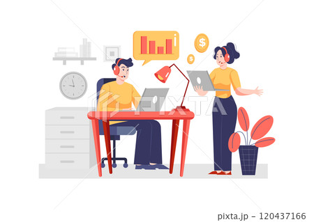 Analyzing the call data illustration concept Analyzing the call data illustration concept 120437166