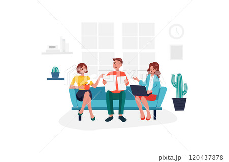 Teamwork and communication between co-workers, friendly environment for productivity and creativity. 120437878