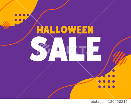 ハロウィンカラーのバナー背景_イラスト ハロウィンカラーのバナー背景_イラスト 120438213