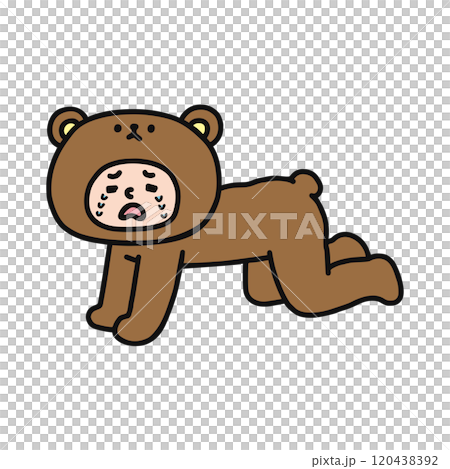 震驚，穿著熊服裝的人 120438392