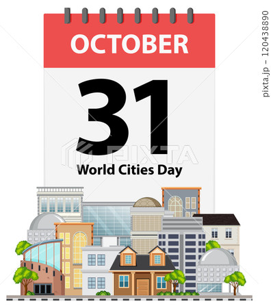 World Cities Day Calendar Illustration 120438890