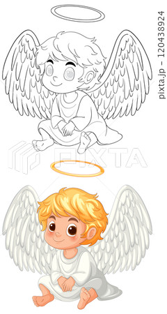 Cute Angel Kids Illustration 120438924