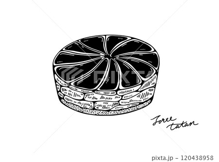 スケッチ風のタルトタタンの線画 スケッチ風のタルトタタンの線画 120438958