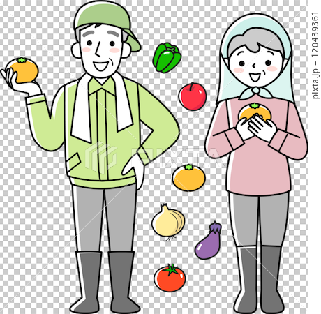 高級男性和女性農民 120439361