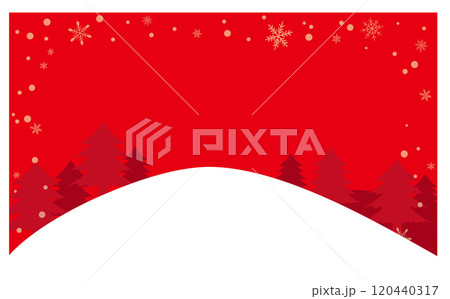 雪の積もった冬の森のイラスト背景素材 120440317