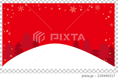 雪の積もった冬の森のイラスト背景素材 120440317