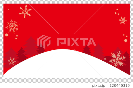 雪の積もった冬の森のイラスト背景素材 120440319
