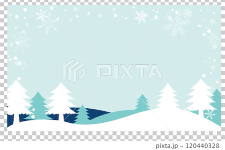 雪の積もった冬の森のイラスト背景素材 雪の積もった冬の森のイラスト背景素材 120440328