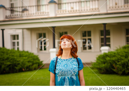 The girl next to the old castle 120440465