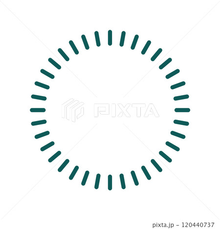 線で描く円形フレーム 2 - 深い森林を連想させる緑色 120440737