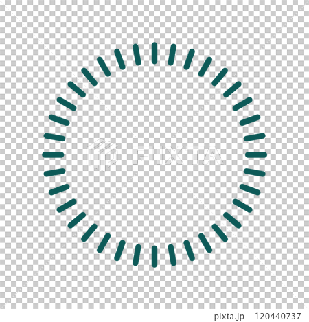 線で描く円形フレーム 2 - 深い森林を連想させる緑色 120440737