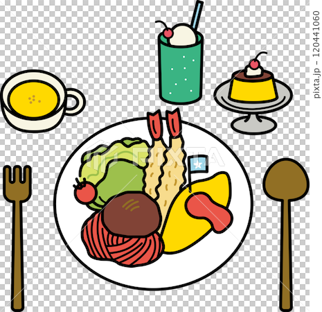 お子様ランチのイラスト お子様ランチのイラスト 120441060