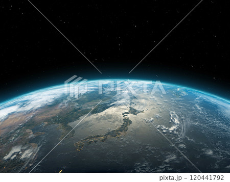 地球　日本　正月　新年　謹賀新年　 120441792