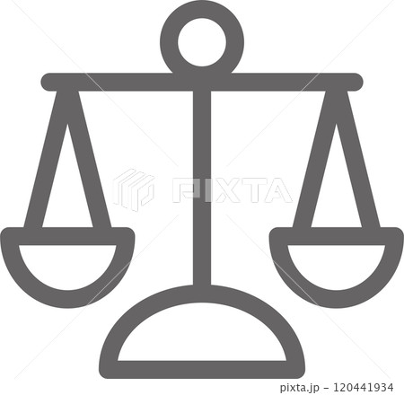 ビジネス　マネー　天秤　経済　お金　アイコン　ピクトグラム　あしらい　シンプル　イラスト素材 120441934