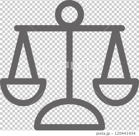 ビジネス　マネー　天秤　経済　お金　アイコン　ピクトグラム　あしらい　シンプル　イラスト素材 120441934