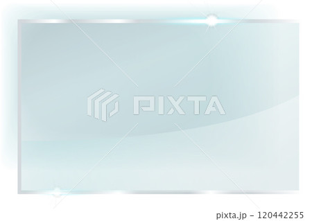 Glass plate on transparent background, clear glass showcase, realistic window mockup, acrylic and glass texture with glares and light, realistic transparent glass window in rectangle frame Glass plate on transparent background, clear glass showcase, realistic window mockup, acrylic and glass texture with glares and light, realistic transparent glass window in rectangle frame 120442255