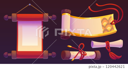 Red chinese paper scroll for royal banner vector 120442621