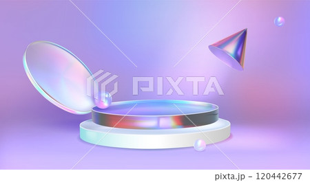 Abstract holographic podium 120442677