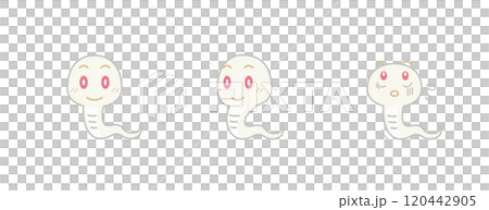 ヘビイラスト3種01ノーマル・頭上注意（白）｜クリップアート 120442905