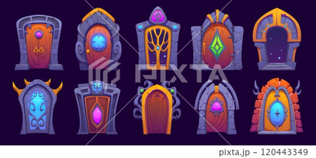 Fantasy magic gate door portals, game asset....のイラスト素材 [120443349] - PIXTA