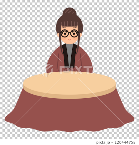 穿著被爐的女人的插圖 穿著被爐的女人的插圖 120444758