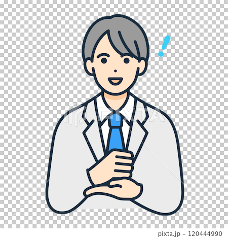 一個靈光一現的高中生。向量圖的一個男孩有一個想法。 120444990