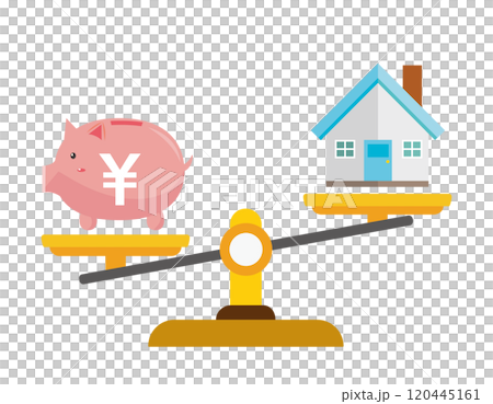 シンプルな天秤のイラスト お金のイラスト シンプルな天秤のイラスト お金のイラスト 120445161