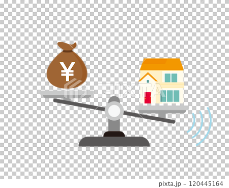 Simple illustration of scales Money illustration 120445164