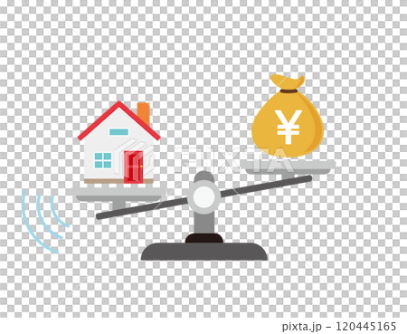 Simple illustration of scales Money illustration 120445165